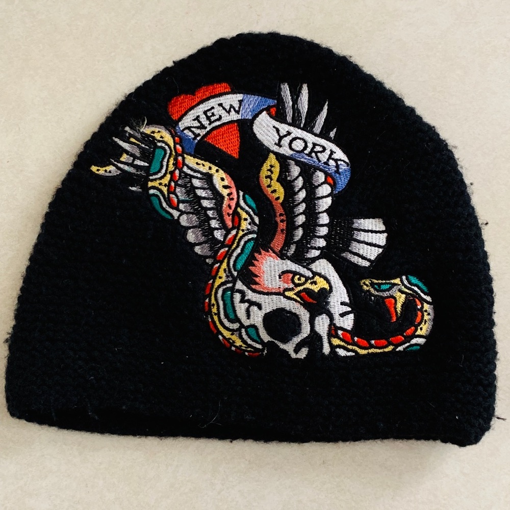 Vintage Ed Hardy Black Beanie